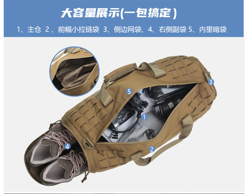 Yitu Wholesale commuter single-shoulder crossbody hand-carry travel bags for men, large-capacity outdoor storage luggage and fitness bags pic 7