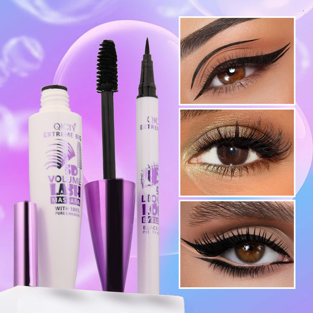 Cross-border exclusive QICIY mascara eyeliner case box, waterproof, sweat-proof, non-smudge, long-lasting mascara wholesale pic 3