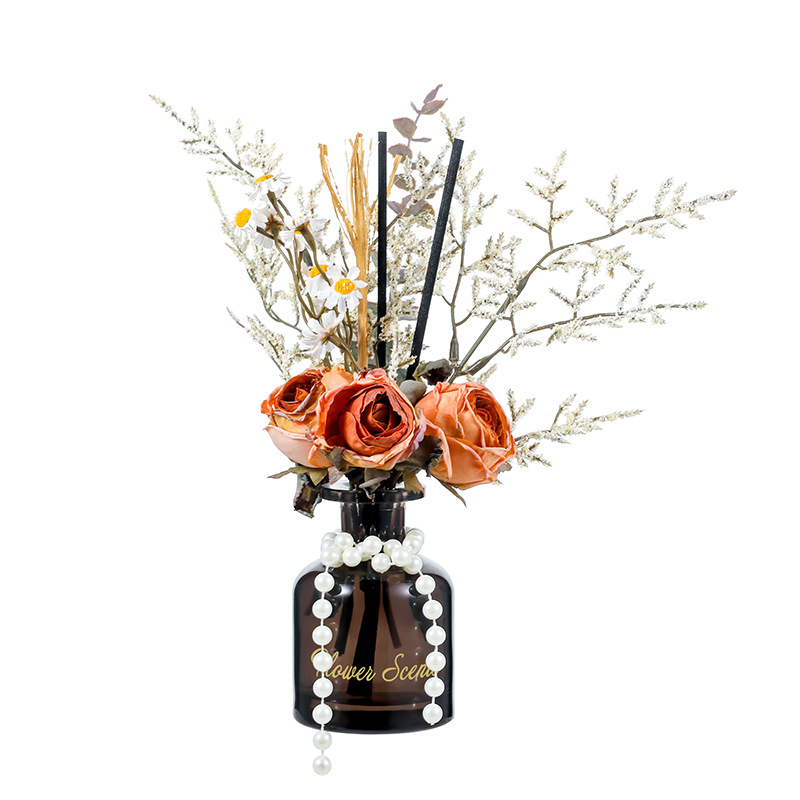 Simulated rose and Daisy bouquets, flameless aromatherapy ornaments, aromatherapy home living room and bedroom atmosphere floral art ornaments pic 9