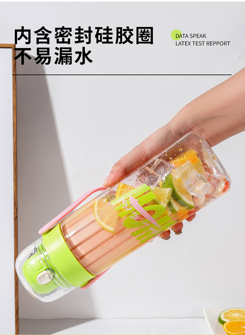 Creative and casual double-drinking plastic water cups, high appearance level student sports water cups, portable direct drinking flower tea cups, gift wholesale pic 22