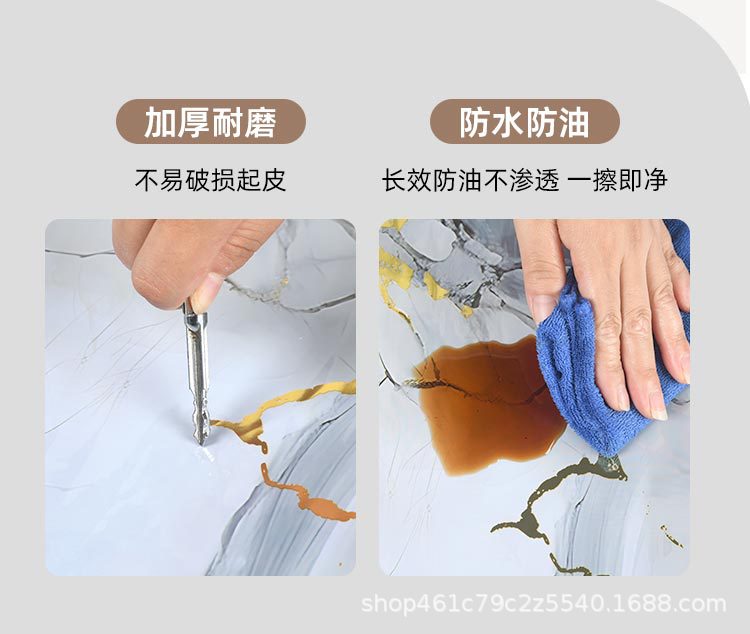 外贸批发加厚款家用自粘墙壁纸大理石XPE卷材墙贴客厅卧室背景墙详情7