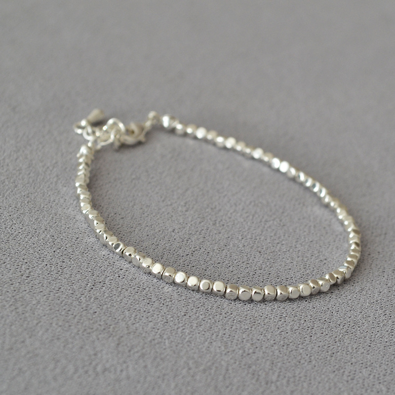 小红书网红款日韩小众轻奢质感不规则闪耀碎银子珍珠简约气质手链详情16