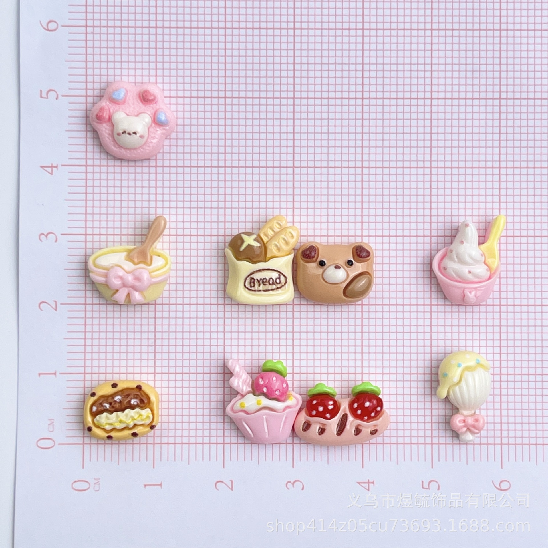 Macaron food and play tableware, cheese, cute shoe buckles, diy accessories, cartoon mini knives and forks, hair clips, resin accessories pic 12