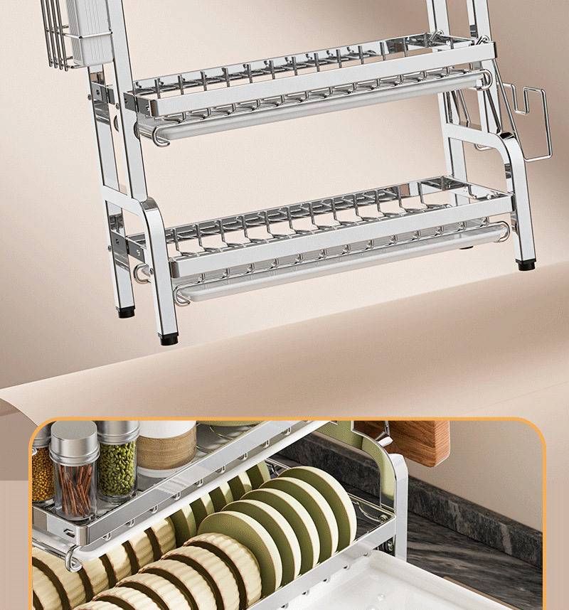 Wow, the multi-functional kitchen storage rack for draining dishes, the draining bowl rack, the storage rack for chopsticks and bowls, the knife rack, and the bowl cabinet storage pic 10