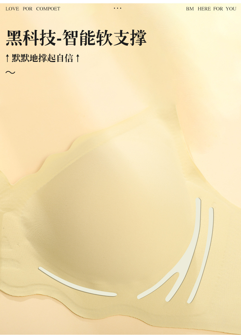 果冻条无痕内衣小胸聚拢无钢圈文胸薄款运动防震收副乳软支撑胸罩详情3