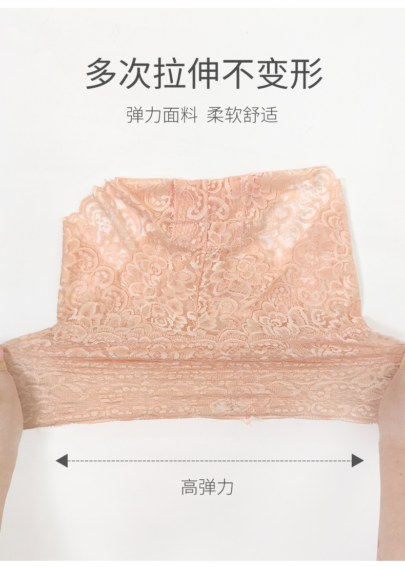 Olivia's Night跨境外贸大码蕾丝内裤女士高腰性感收腹提臀花纹透明无痕三角裤详情5