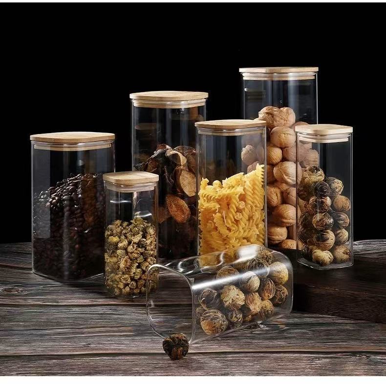 密封罐食品级玻璃透明厨房杂粮咖啡粉防潮方形高硼硅玻璃储物罐详情6