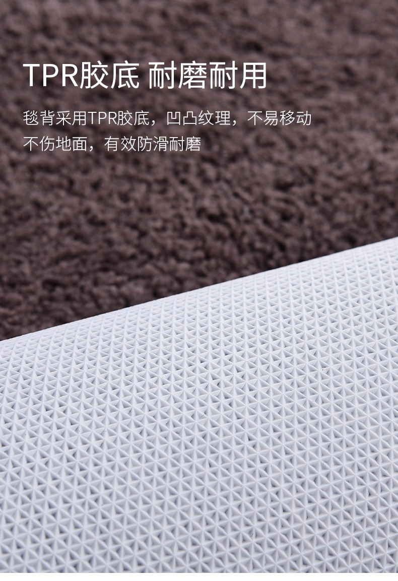 跨境长毛绒吸水地垫浴室防滑脚垫加厚家用厨房卫生间厕所门口地毯详情10