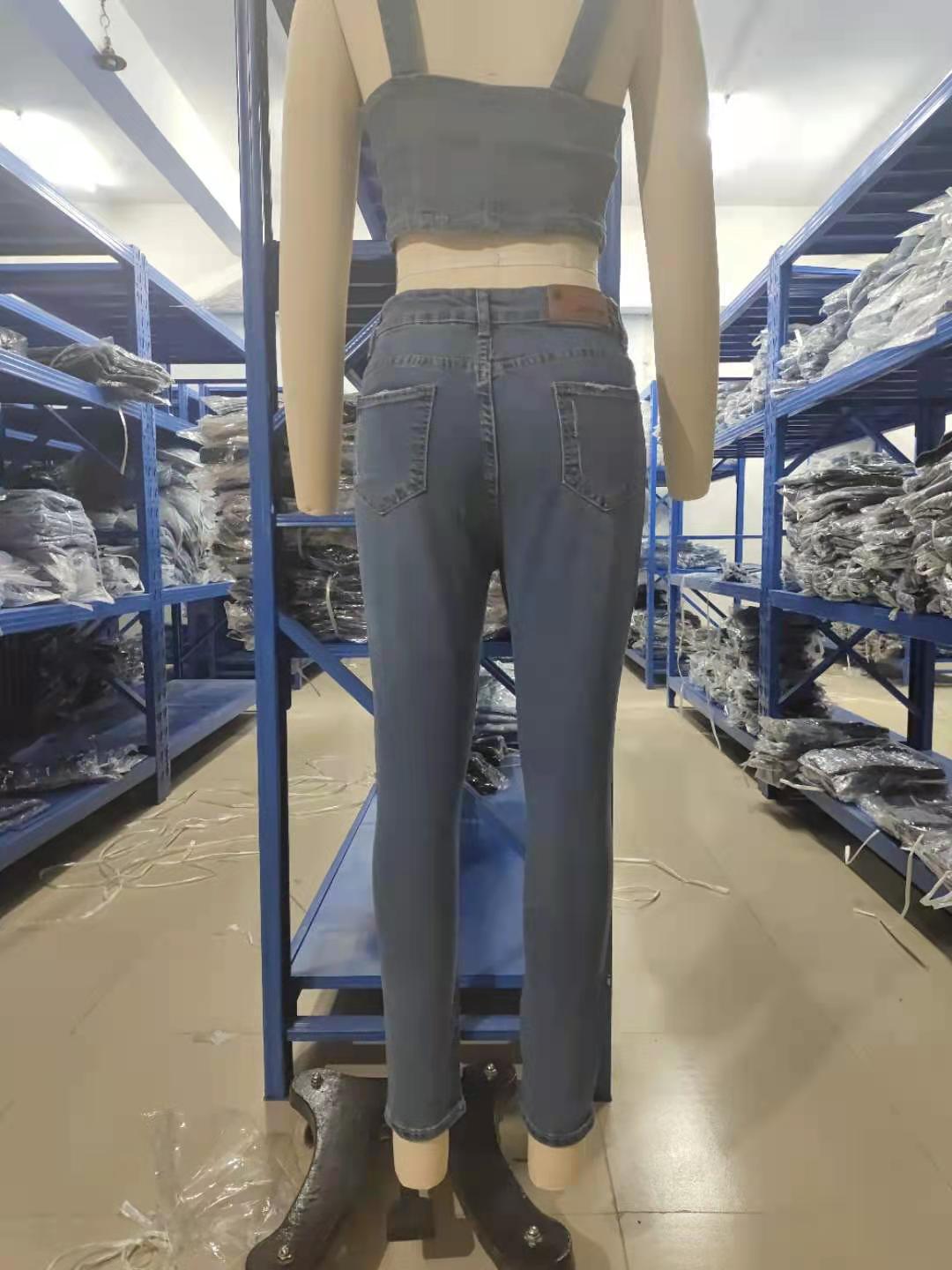 High-waisted stretch ripped slim-fit jeans for women from European and American cross-border trade sources pic 7