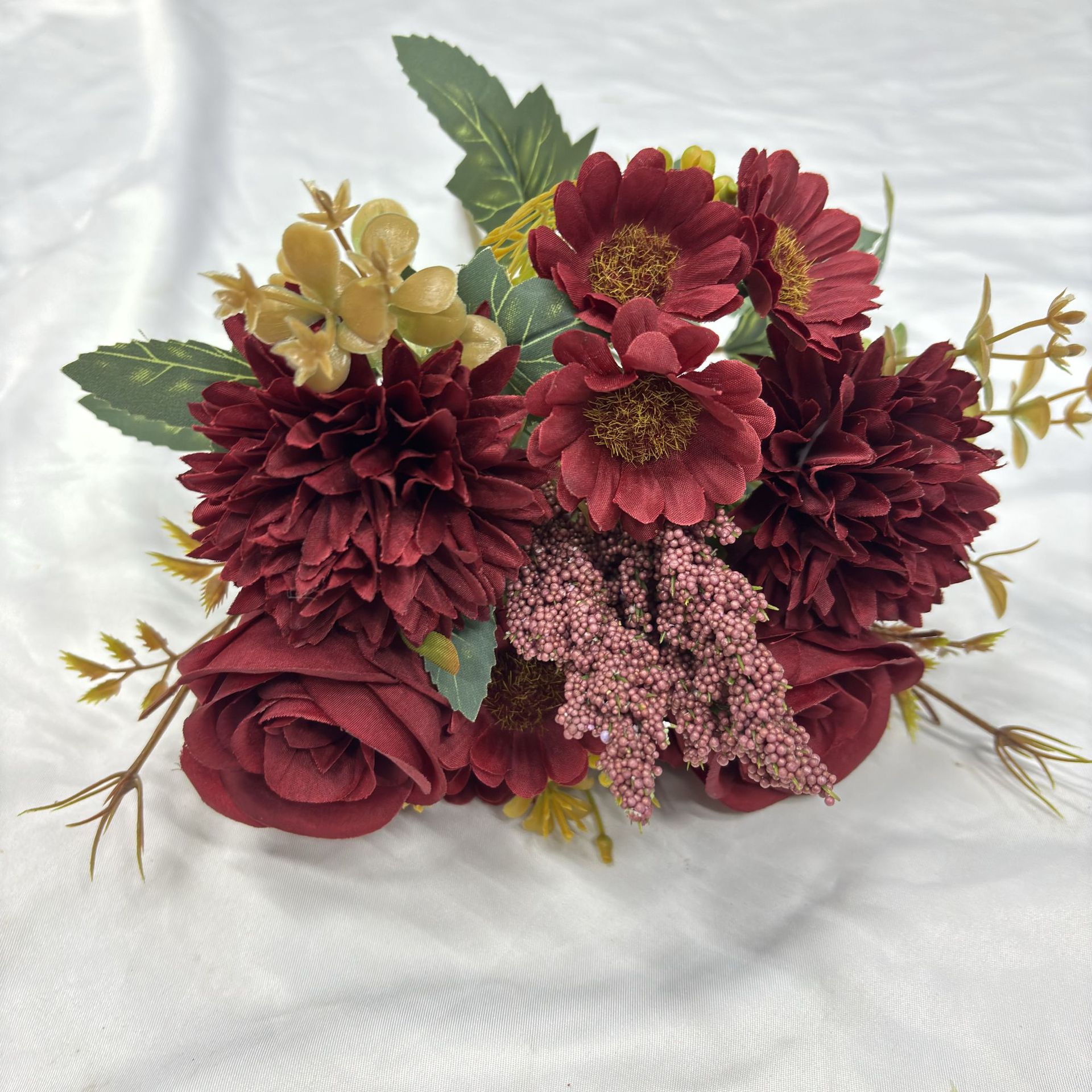 欧式田园装饰手捧玫瑰花仿真花花束客厅茶几家居餐桌花艺摆件批发详情8