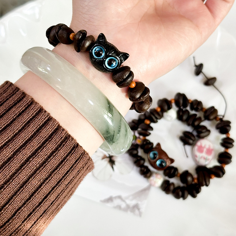 趣味咖啡豆猫爪串珠手链新中式设计感手作葫芦梅花手串百搭手链详情26