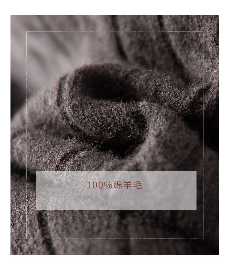 The new autumn and winter style lapel 100% wool cardigan with pit stripes and shell buckles is a versatile sweater for women pic 3