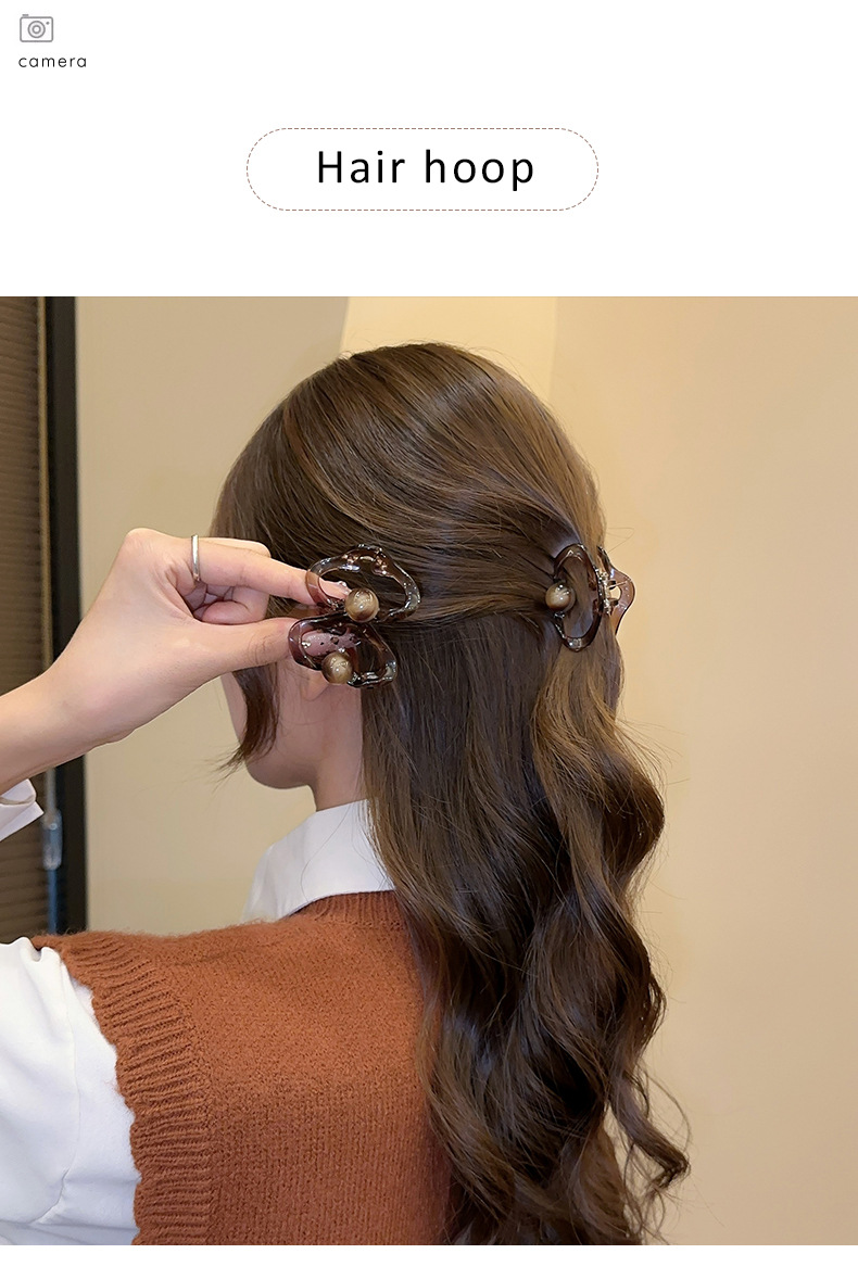 琥珀色云朵小抓夹半扎发发夹边夹侧边迷你刘海夹公主头小夹子头饰详情1