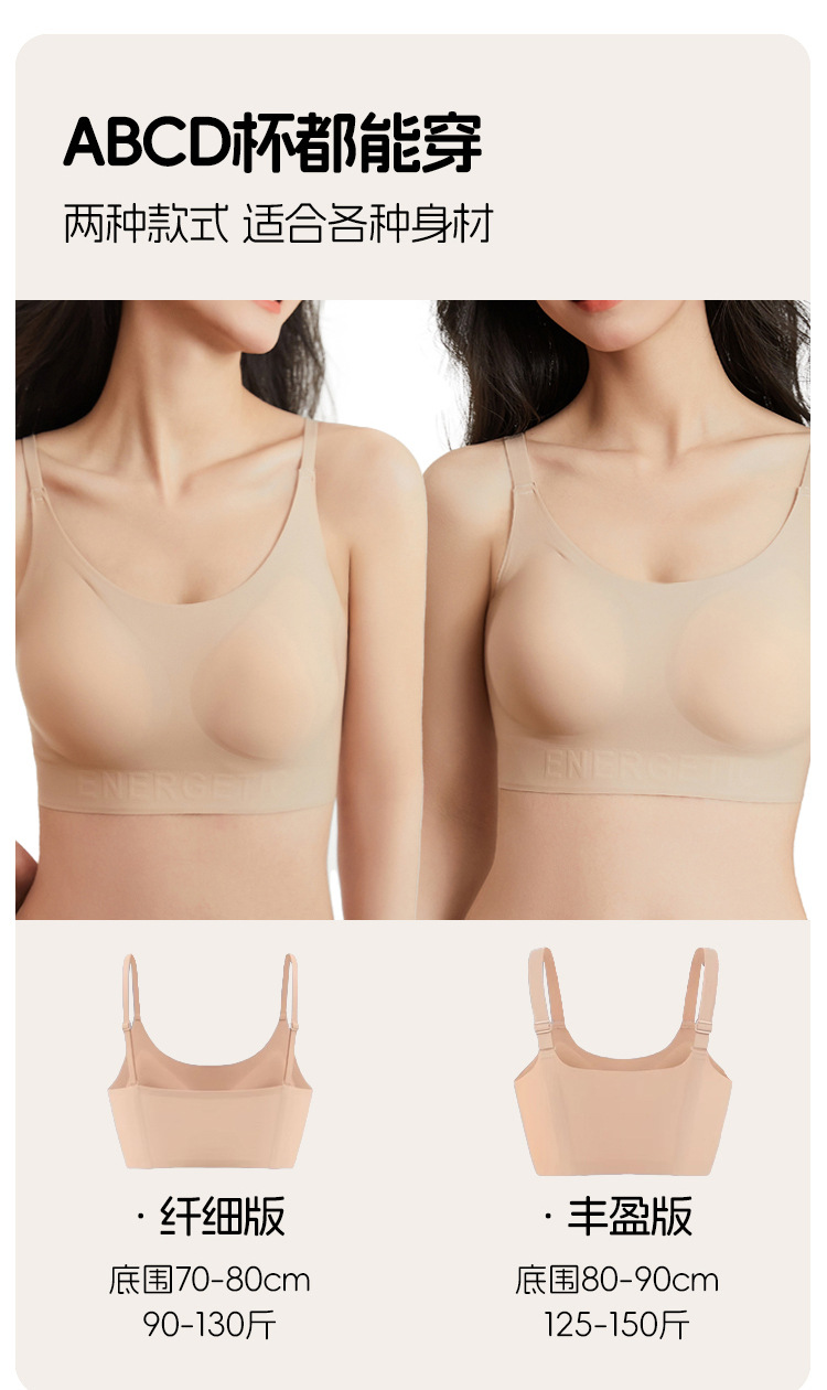 幸爆款无痕粉底液内衣女隐形穿衣不透舒适无钢圈聚拢支撑吊带文胸详情7