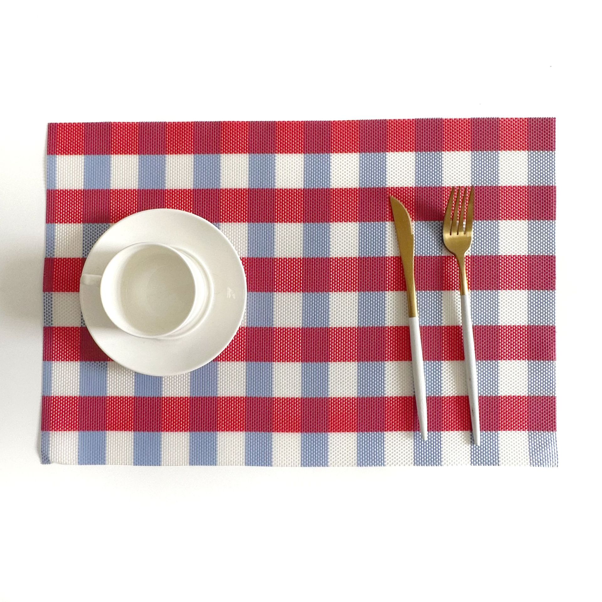 工厂直销经典格纹PVC餐垫西餐垫餐桌垫隔热防油酒店家用外贸热销详情9