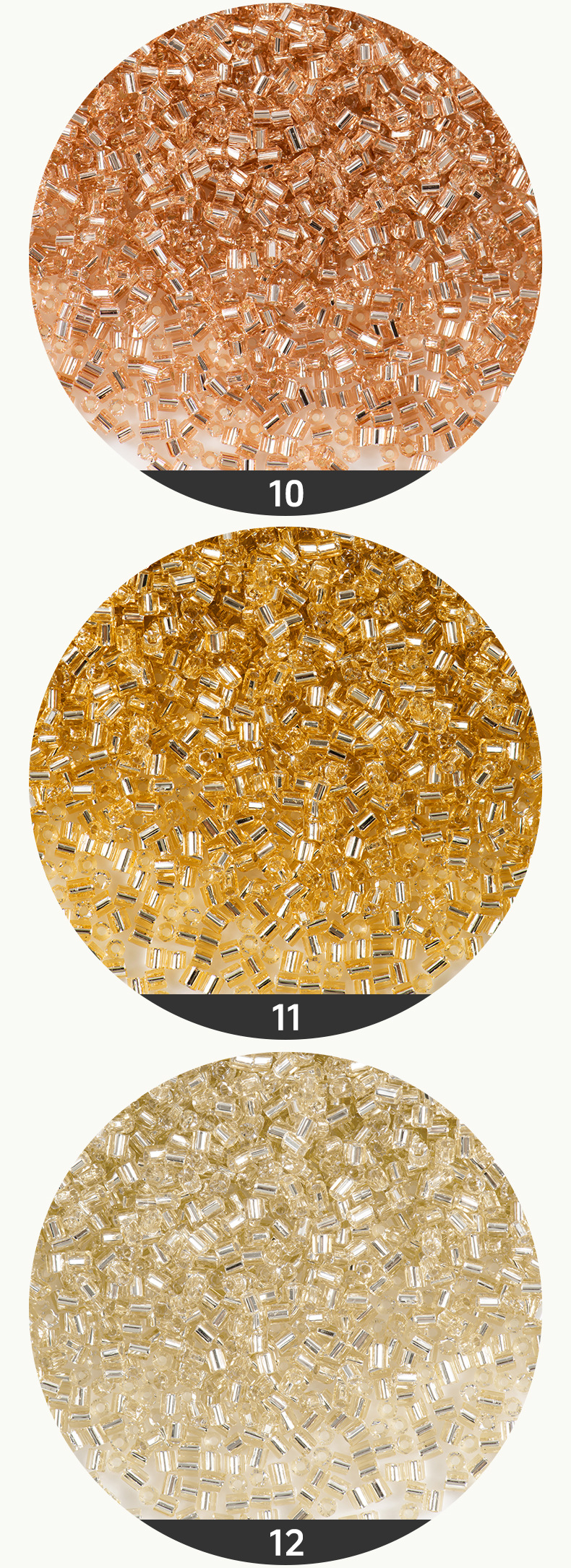 FGB千色玻璃米珠2x3mm灌银角珠管珠DIY手工饰品配件串珠流苏散珠详情6