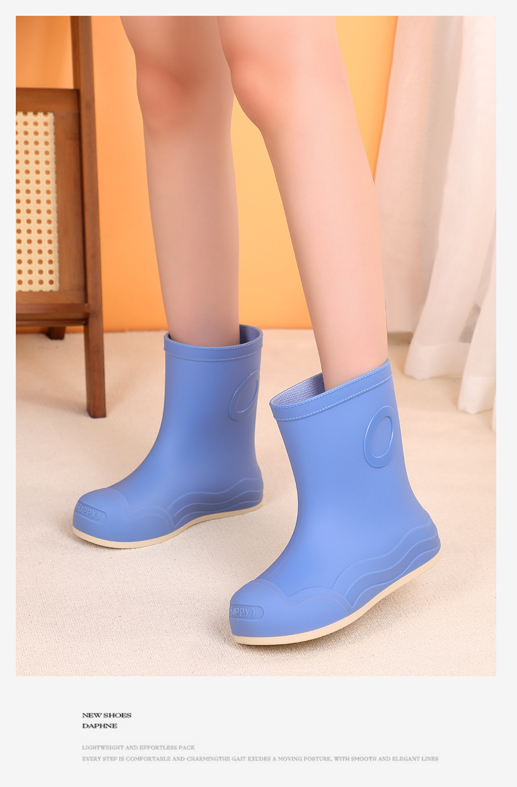 2025年新款中筒女式雨鞋防滑防水休闲百搭水靴防雨胶鞋女鞋女款雨靴详情13
