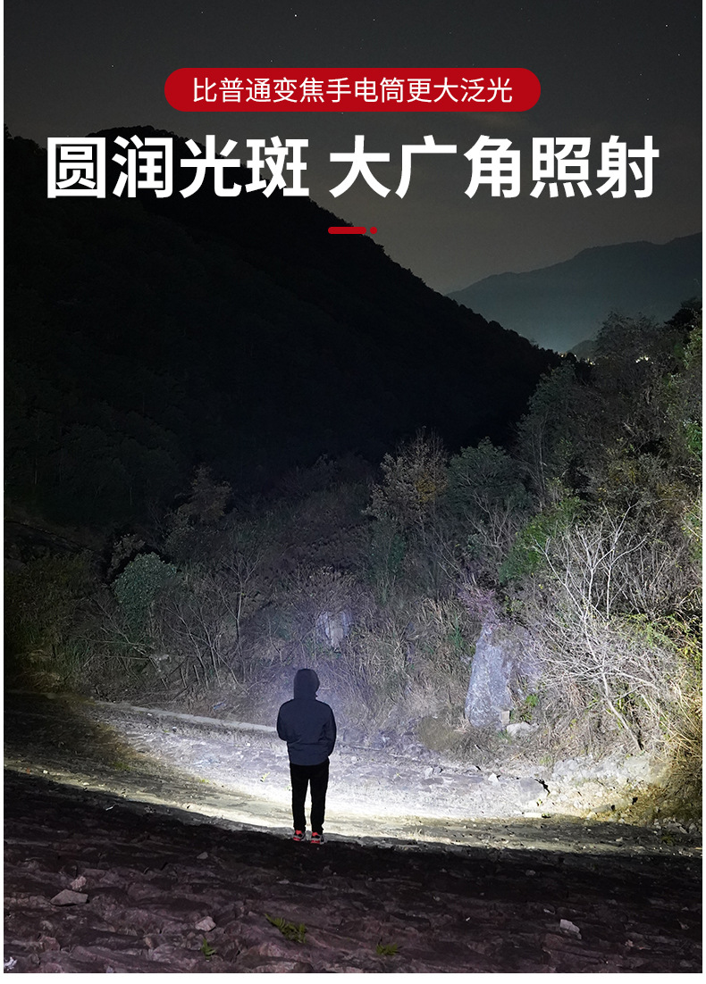 The new cross-border high-intensity flashlight, a 100,000-lumen aluminum alloy white laser flashlight, is portable for charging and has a long battery life pic 10