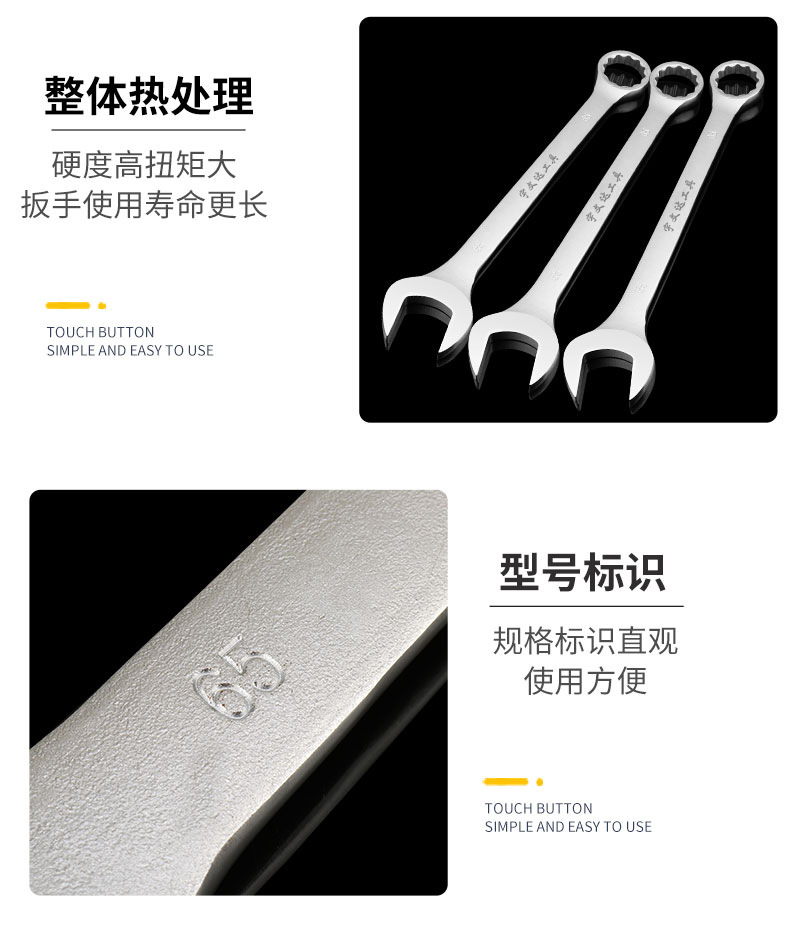 大号两用扳手开口梅花呆扳手33-85mm双头大号梅开两用扳手汽修详情14