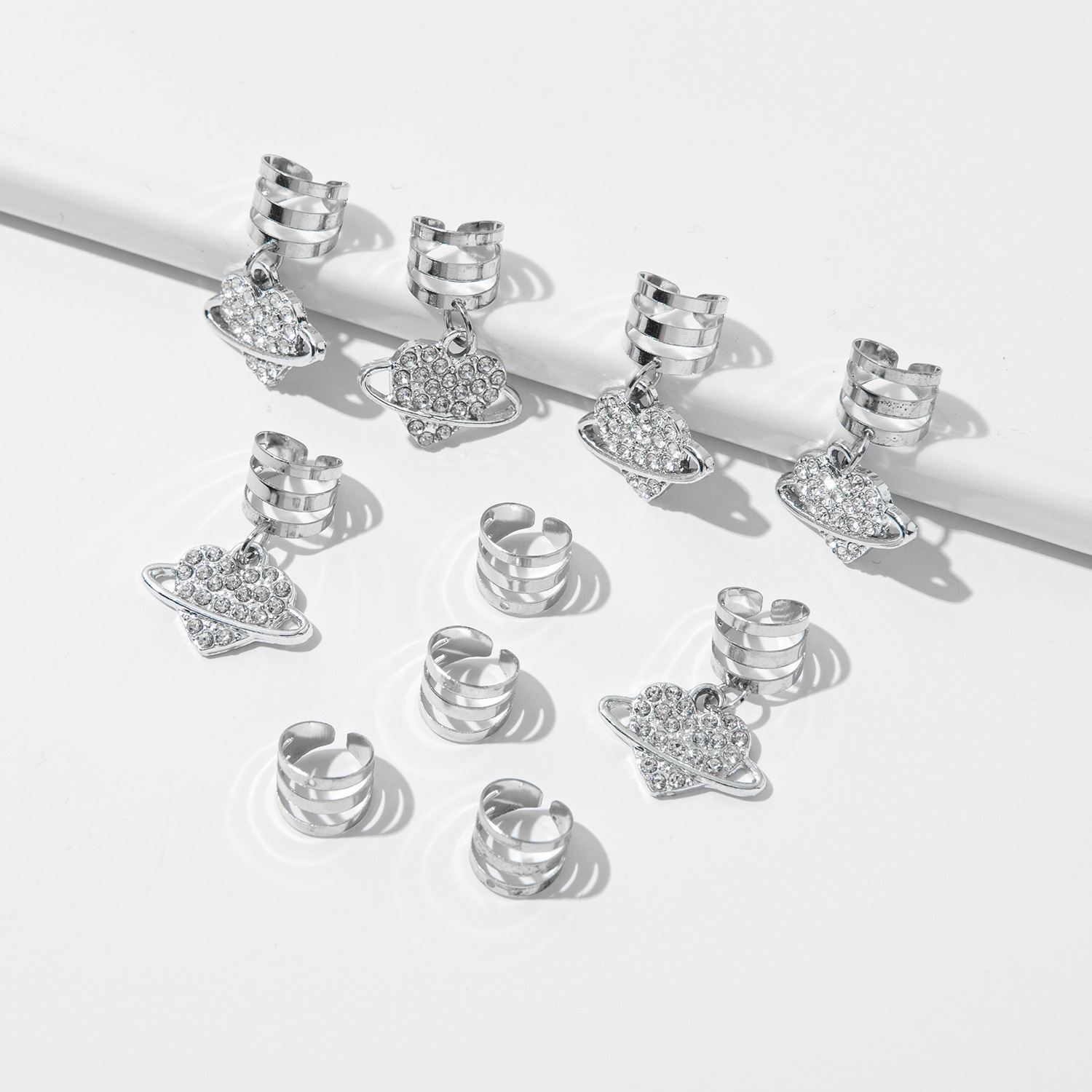 A 10-piece DIY hair accessory buckle set featuring cross-border dreadlocks, open hair bands, hollowed-out five-pointed stars, butterflies and hearts pic 25