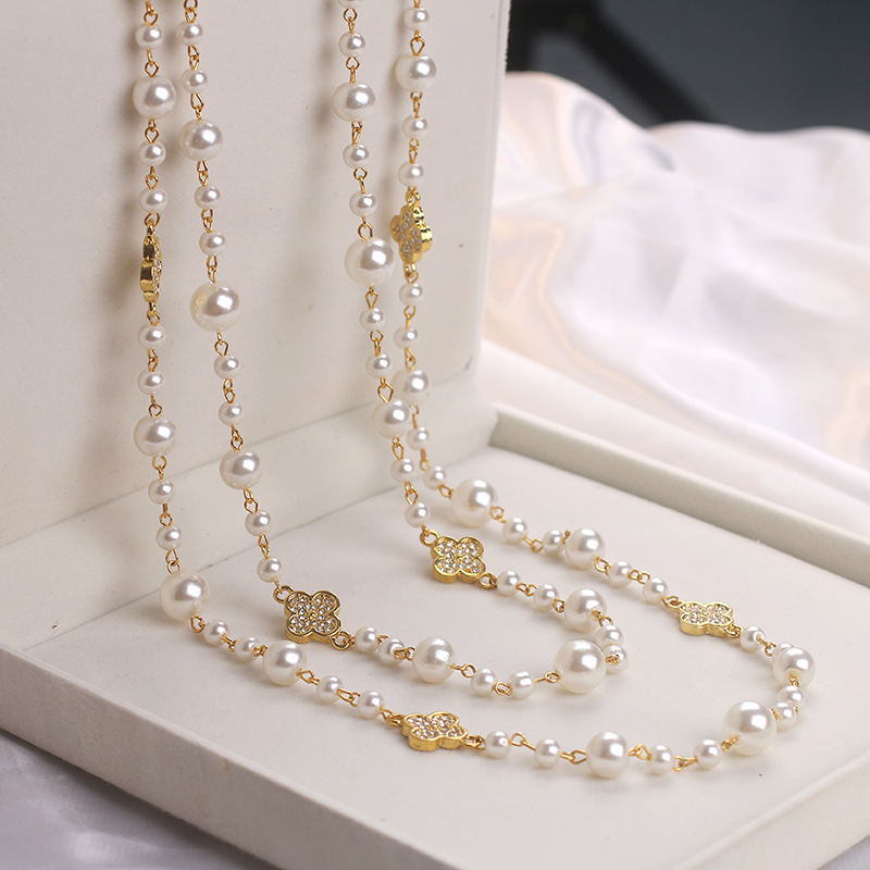 珍珠项链女款轻奢小众2023新款爆款颈链长款毛衣链衣服装饰配饰品详情3