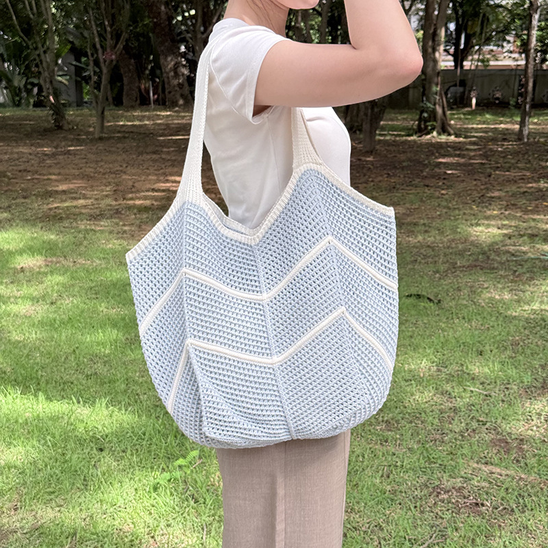 Casual large-capacity knitted bag for women 2025 new style, trendy, versatile and stylish single-shoulder bag, fashionable tote woven bag pic 15