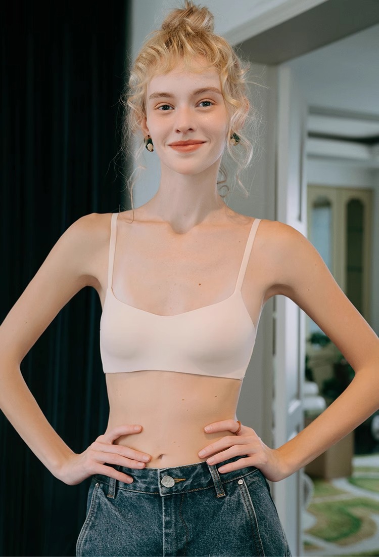 内衣女士无痕大胸显小胸聚拢薄款文胸一片式固定舒适无钢圈胸罩女详情8