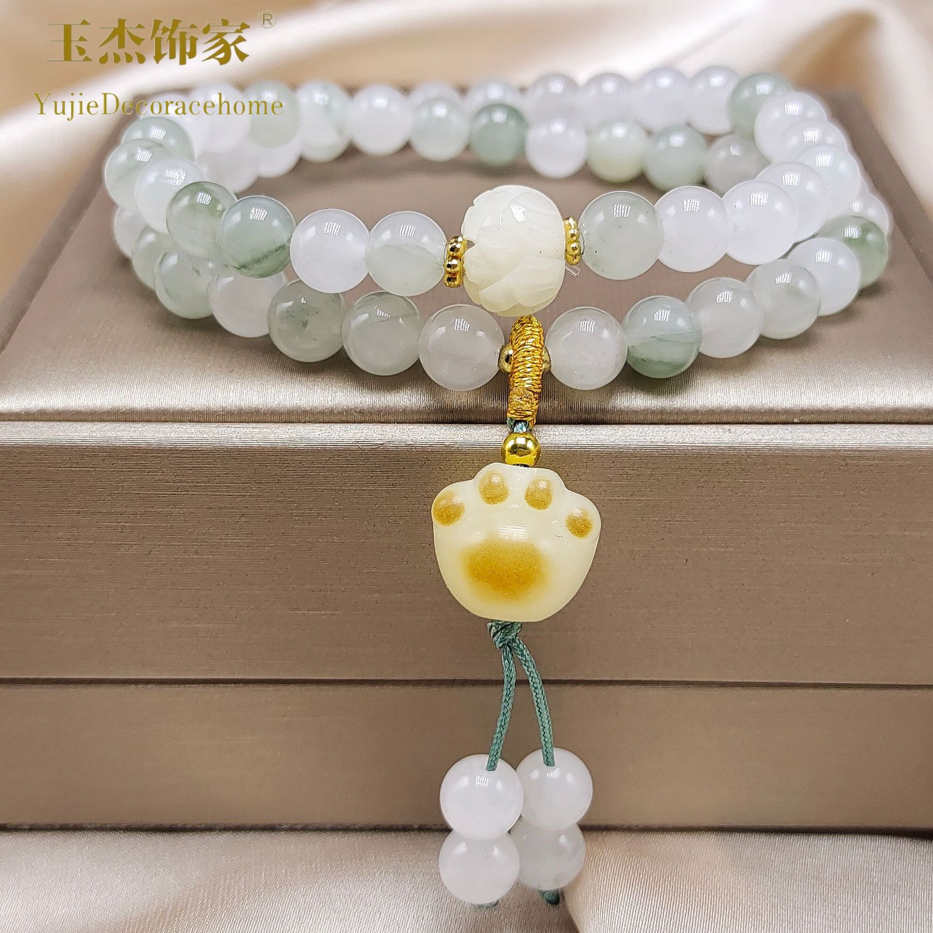 Chinese-style double-ring Tianshan jade bracelet for women, a niche, light luxury and high-end jade bracelet, simple and elegant, versatile accessory pic 11