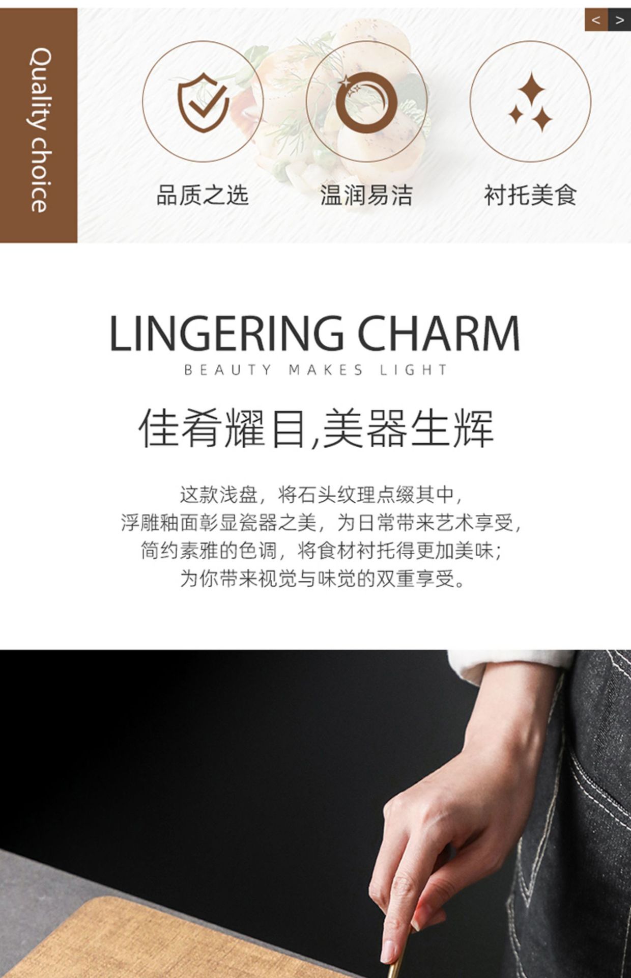 陶瓷牛排餐盘高级感西餐盘子圆形盘家用牛扒盘意面盘酒店个性菜盘详情3