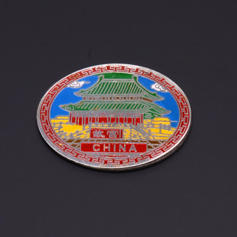 Beijing Cloisonne Chinese-style craft cultural gifts: copper plate, baked paint, low-temperature enamel, and various styles of fridge magnets pic 12
