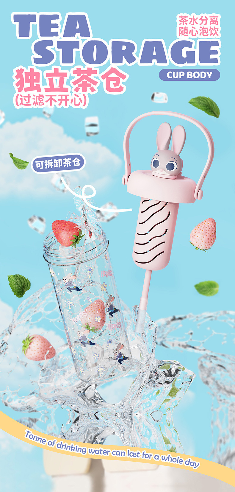New Xiaoman doll fruit tea plastic cup, cute straw cup for primary school students, Le Si Double Drink, summer plastic water cup for school pic 11