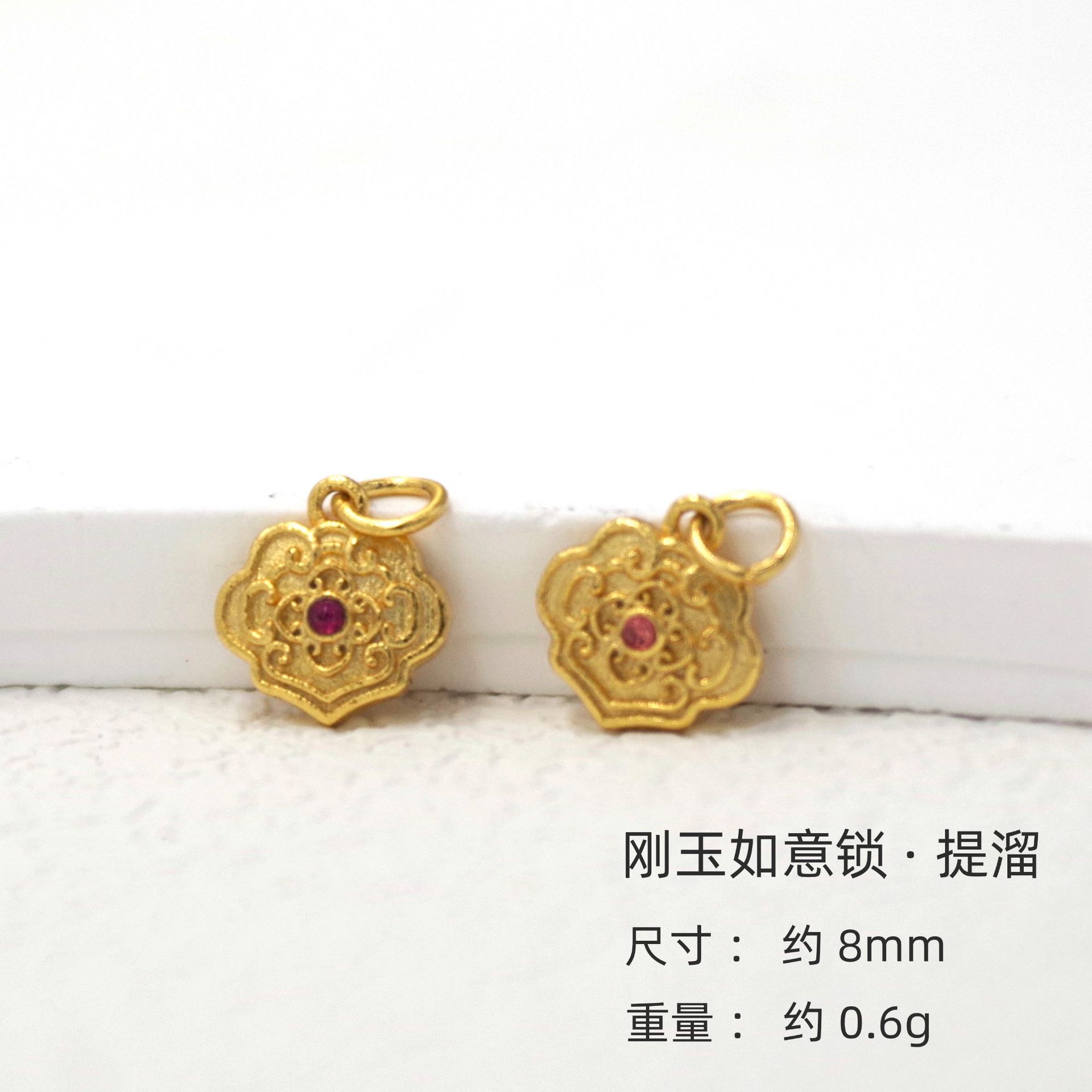 s925银镀24k真金扎基拉姆福牌提溜配件乐小吊坠镶嵌锆石挂件批发详情8