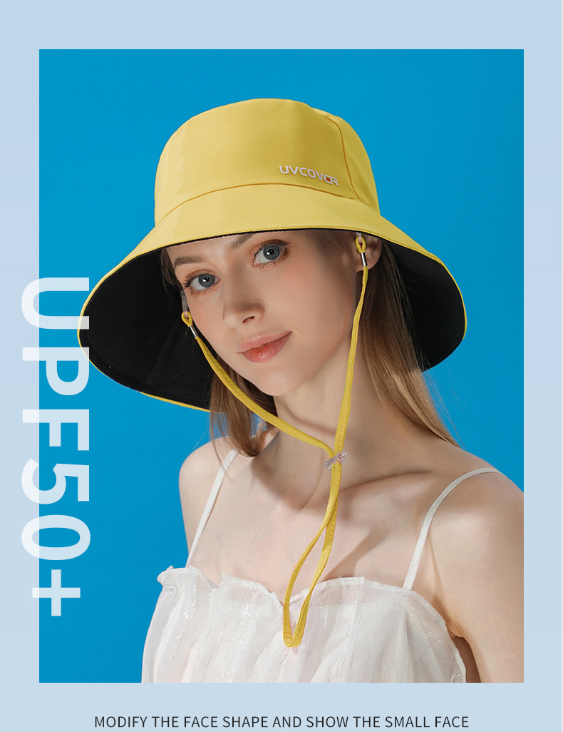UVCOVER防晒春夏渔夫帽女显脸小盆帽夏天防紫外线遮阳太阳帽子潮详情15