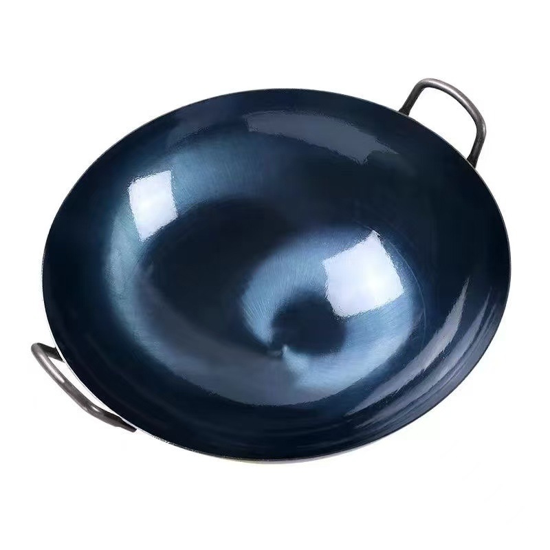 批发双耳老式铁锅无涂层圆底锅具煤气灶开锅熟铁锅不粘锅炒菜铁锅详情5