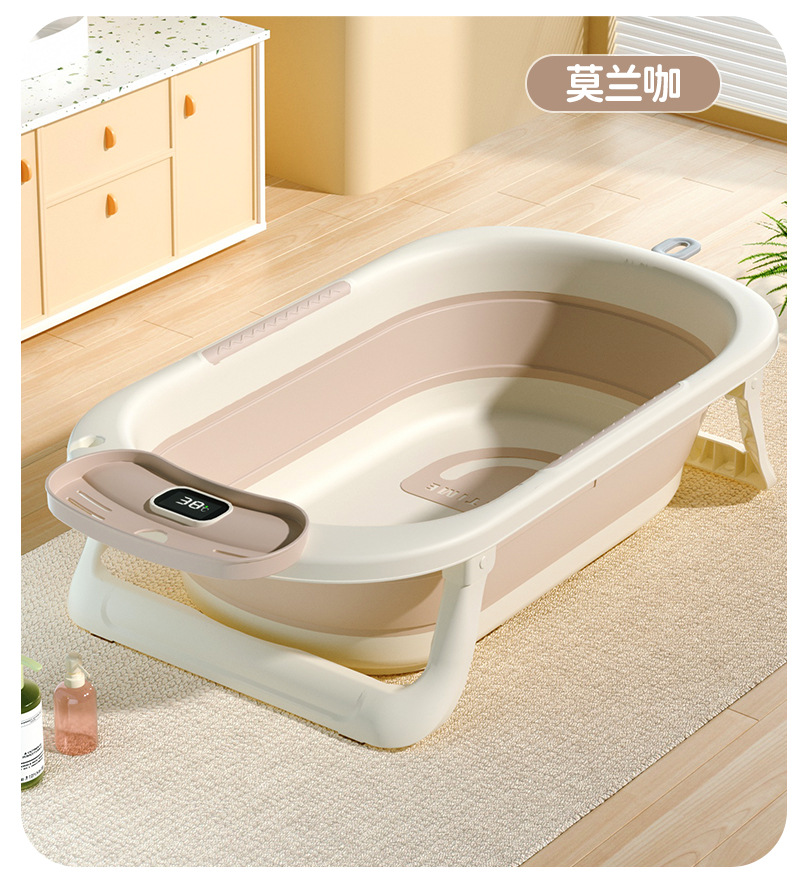 感温婴儿洗澡盆家用浴室防滑坐躺托神器浴架家用宝宝折叠舒适浴盆详情20