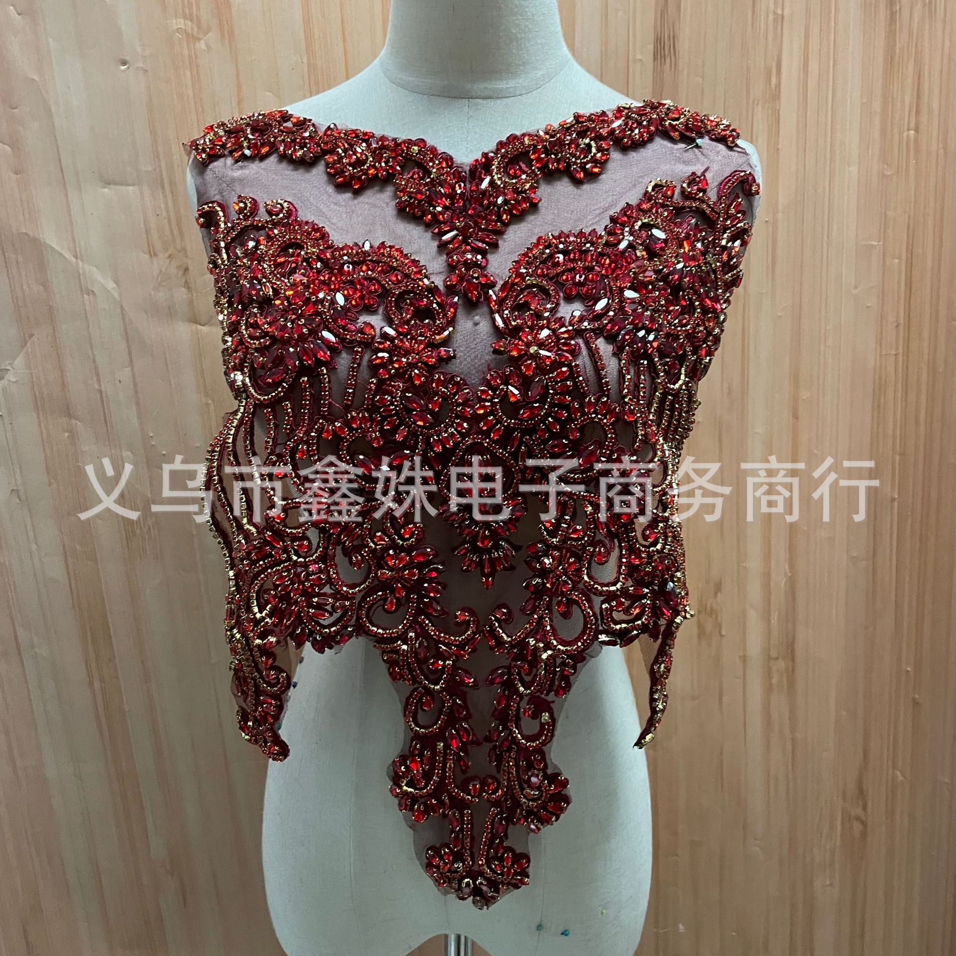 手工镶钻背胶贴花演出头饰服饰腰带腰封补丁DIY手工花袖口辅料详情2