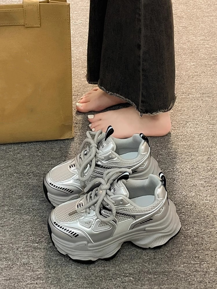 2025春夏季新款爆款老爹鞋女厚底增高轻便休闲运动鞋 网面透气百搭女式单鞋 潮流时尚舒适跑步鞋详情11