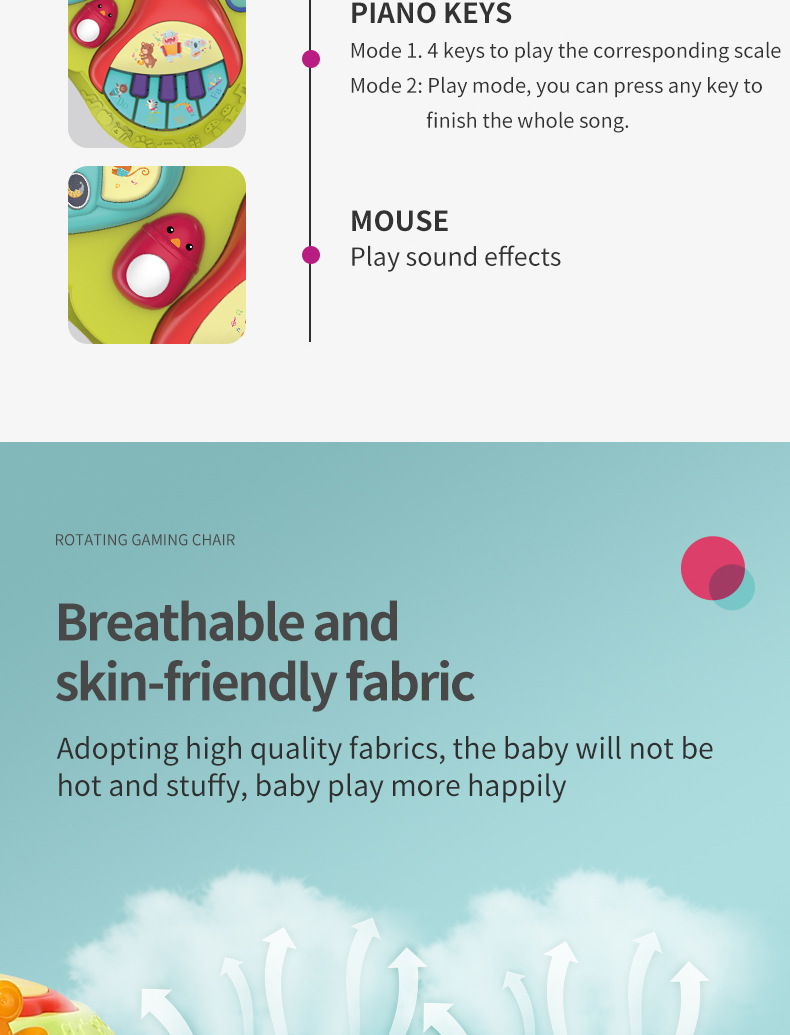 Baby three-in-one multi-functional rotating game table toy, early education and enlightenment learning table for newborns aged 1-3 pic 9