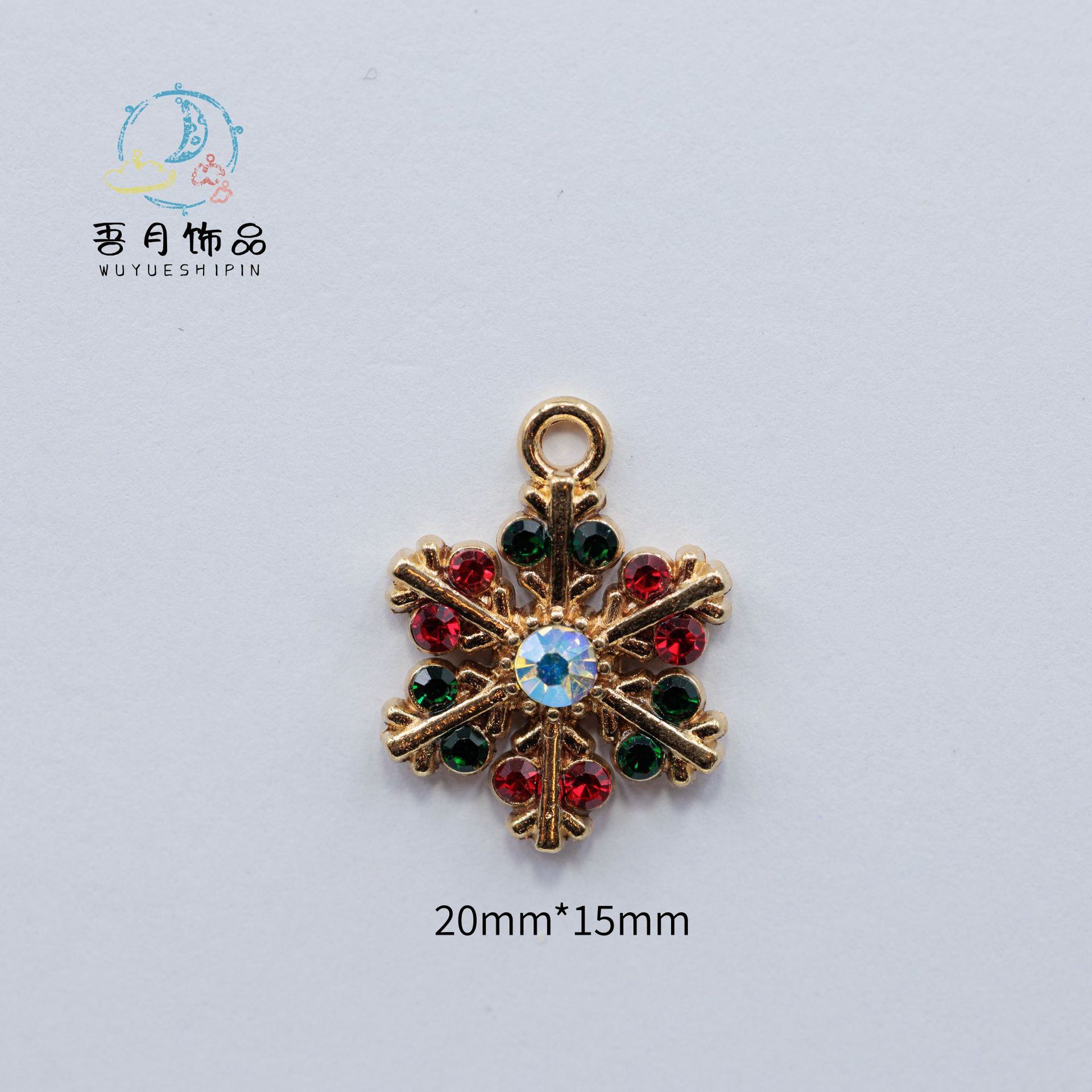 大量圣诞系列合金滴油配件挂件吊坠DIY跨境麋鹿雪花胸针别针装饰详情19