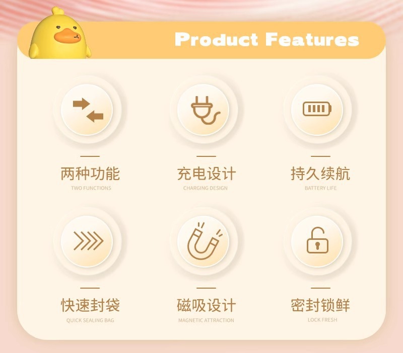 Small household portable mini vacuum food plastic sealing machine, plastic bag sealing machine, snack sealing device pic 2