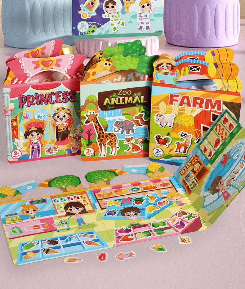 Jelly sticker book, enlightenment and intelligence fun toy, baby kindergarten gift, silicone repeatedly pasted cartoon pic 2