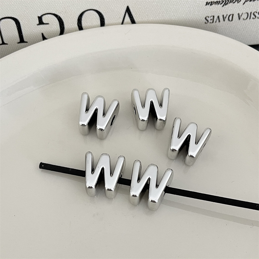 diy acrylic silver large-hole letter beads jewelry accessory package, hanging mobile phone chain accessory, stringing beads, scattering beads pic 28