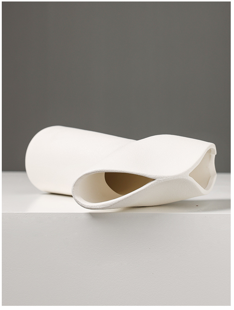 2025 New creative French flower arrangement vase, simple ceramic flower vase, hotel living room dining table, dried and fresh flowers, hydroponic decoration, home decor pic 10