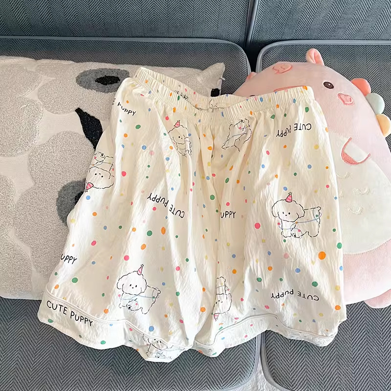 Pajama Women Summer Cloud Cotton 2024 New Style sweet and cute cardigan casual short-sleeved and short-shorts home wear set pic 25
