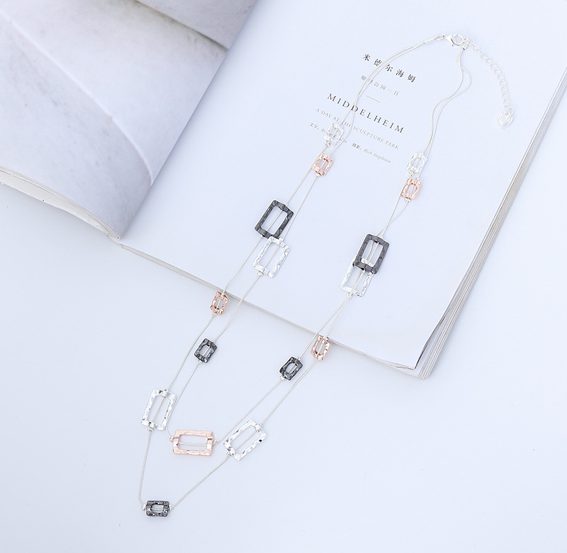 亚马逊新款项链欧美流行百搭桃心精致女士长款项链双层女长毛衣链详情11