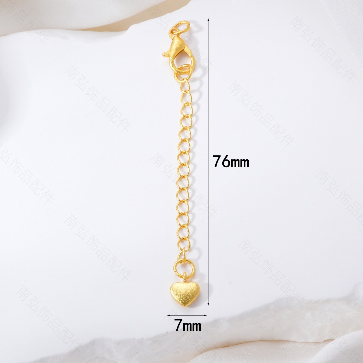 Sand gold high color retention lobster buckle heart extension chain necklace buckle bracelet multi-circle pendant DIY accessory handcrafted decoration pic 4