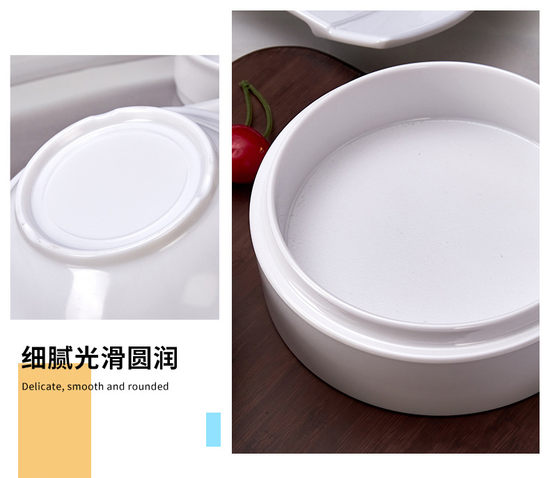 火锅店密胺餐具白色小菜碟凉菜碟食堂打菜碟商用酒吧防摔小吃碟子详情7