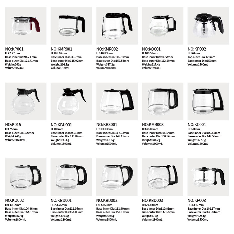 批发滴漏式咖啡机配件替换壶适用于BD咖啡机12杯高硼硅玻璃咖啡壶详情6