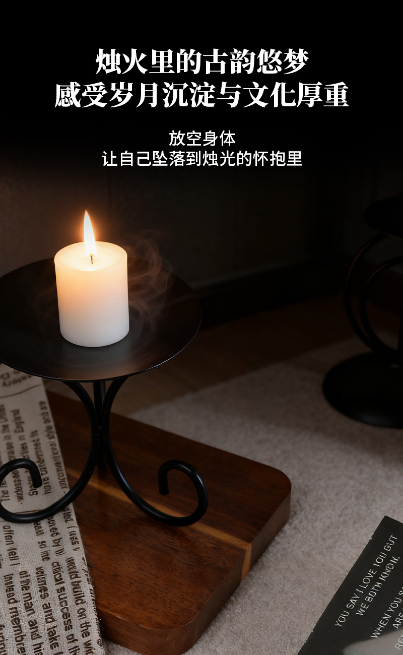 欧美简约铁艺蜡烛台浪漫烛光金属烛台家简易居装饰摆件工艺烛台详情3