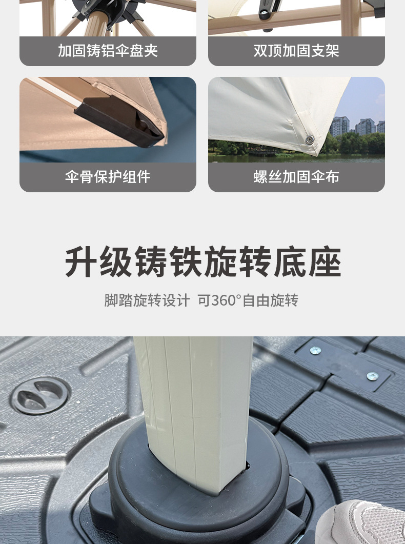 星辰户外遮阳伞庭院专用 罗马伞设计露台防晒 摆摊露天大伞棚别墅庭院详情16